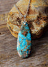 Boho Necklace, BlueTurquoise Eclipe Pendant